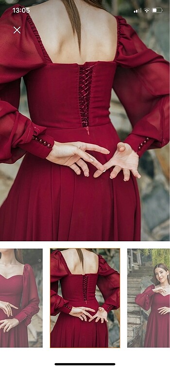 50 Beden Bordo Davet & Abiye Elbise