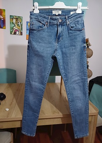 COLİNS ORJİNAL 28/30.Bağcıklı Rahat Kesim Kadın Kot Pantolon - Görsel 3