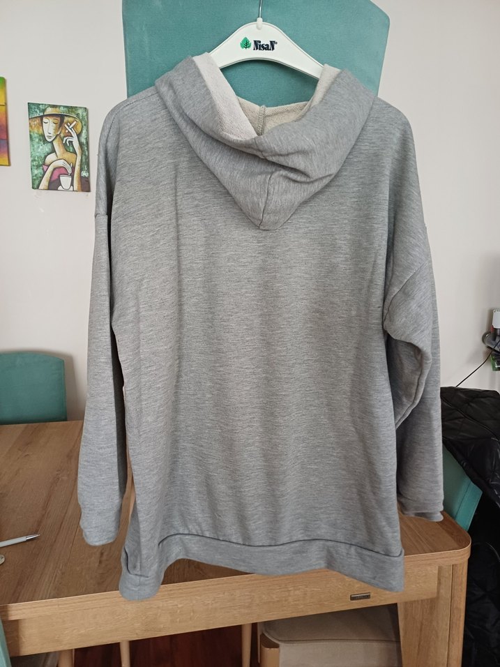 TİLLE..XXL.. GRİ Kapüşonlu Erkek Sweatshirt - Görsel 2