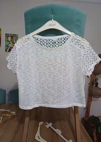 aeropostale ..LCW Kız Çocuk Beyaz Dantel Detaylı Atlet.34 beden - Görsel 3