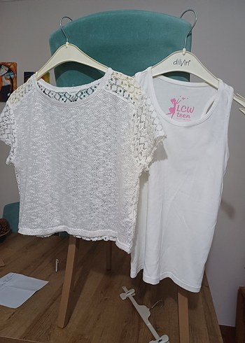 aeropostale ..LCW Kız Çocuk Beyaz Dantel Detaylı Atlet.34 beden - Görsel 5