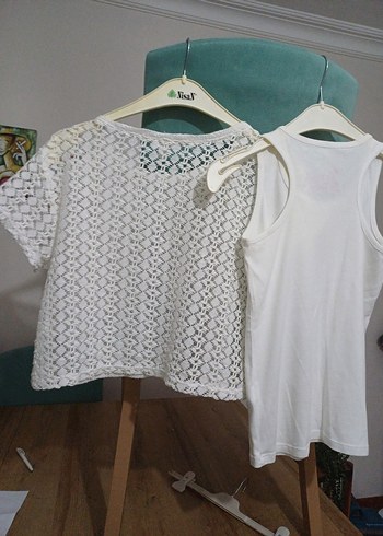 aeropostale ..LCW Kız Çocuk Beyaz Dantel Detaylı Atlet.34 beden - Görsel 4