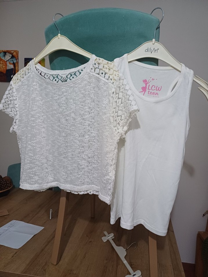 aeropostale ..LCW Kız Çocuk Beyaz Dantel Detaylı Atlet.34 beden - Görsel 5