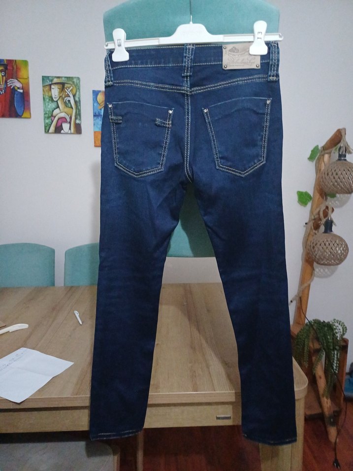 Kadın Koyu Mavi Normal Boy Kot Pantolon..28.. - Görsel 3