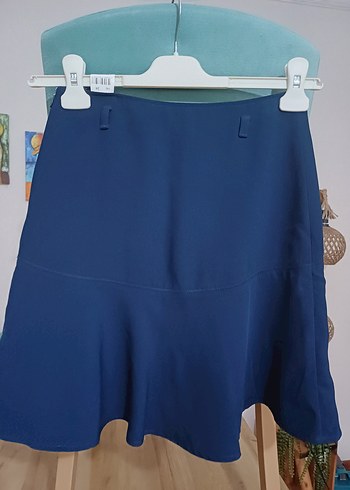 Lacivert Mini Volanlı Etek 34( xs) - Görsel 2