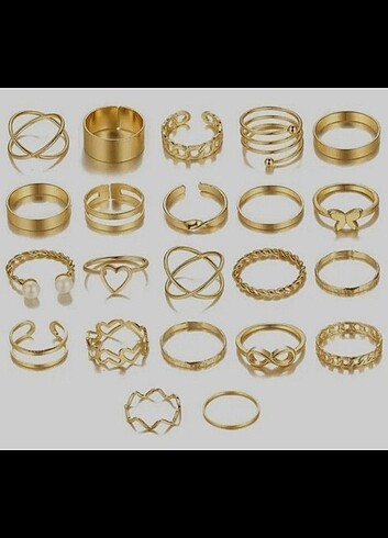 22parca Gold Yüzük seti