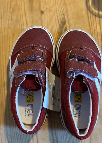 Bordo Vans tipi Erkek Çocuk Sneakers Cırtcırtlı - Görsel 4