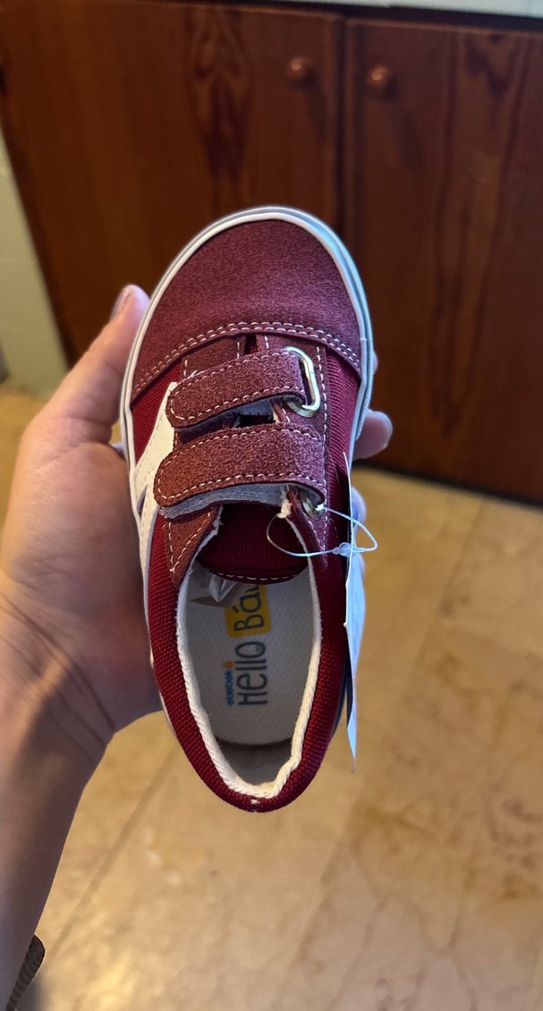 Bordo Vans tipi Erkek Çocuk Sneakers Cırtcırtlı - Görsel 3