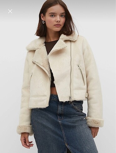 Stradivarius Süet Crop Biker Ceket