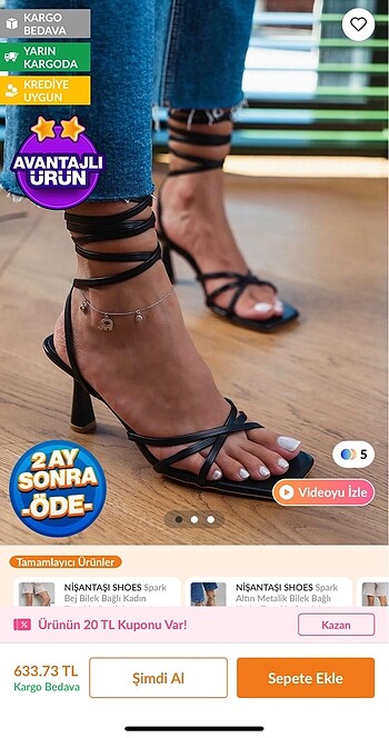 Diğer Nişantaşı Shoes Siyah Bilek Bağlı Topuklu Sandalet