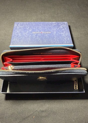 Tommy Hilfiger Mavi Deri Fermuarlı Kadın Cüzdanı - Görsel 6