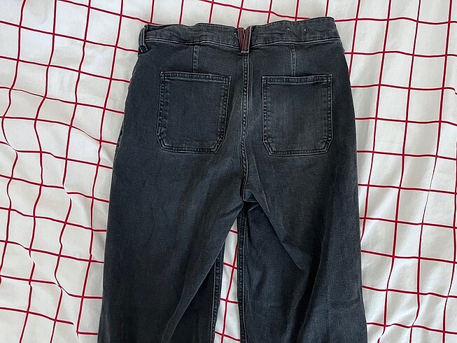 River Island Siyah Wide Leg Jean