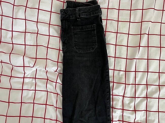 38 Beden Siyah Wide Leg Jean