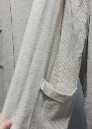 Bej Uzun Kadın triko Hırka - Görsel 3