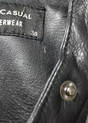 Siyah deri ceket - Görsel 6