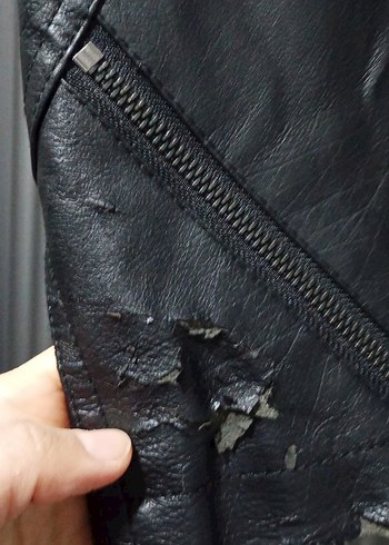 Siyah deri ceket - Görsel 2
