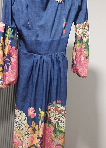 Desenli Bohem Uzun Elbise - Görsel 2