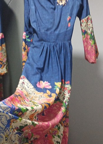 Desenli Bohem Uzun Elbise - Görsel 3