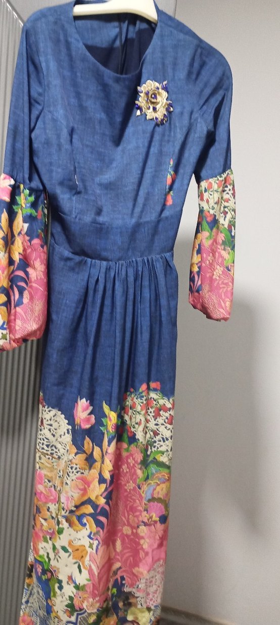 Desenli Bohem Uzun Elbise - Görsel 2