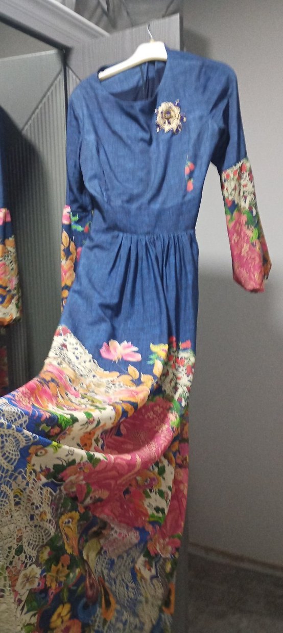 Desenli Bohem Uzun Elbise - Görsel 3