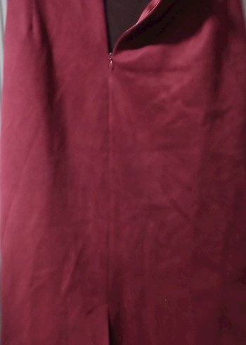 Bordo Süet Uzun dar Etek - Görsel 8