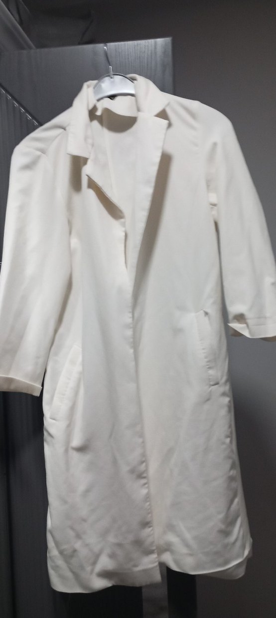 Kadın Beyaz Midi Trençkot ceket - Görsel 2