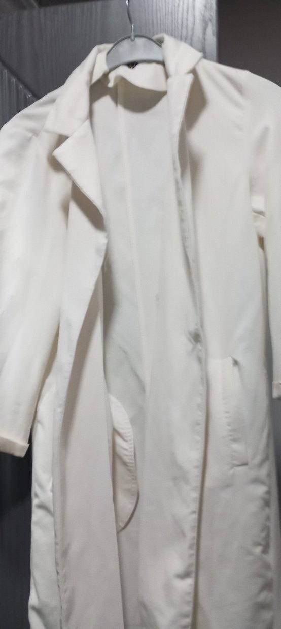 Kadın Beyaz Midi Trençkot ceket - Görsel 4