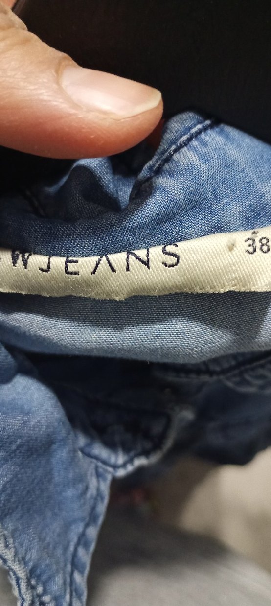 Düğmeli Mavi Kadın Denim Ceket - Görsel 5