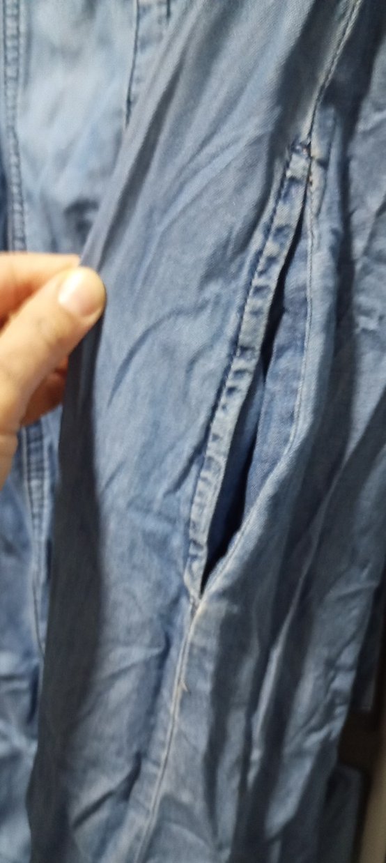 Düğmeli Mavi Kadın Denim Ceket - Görsel 2