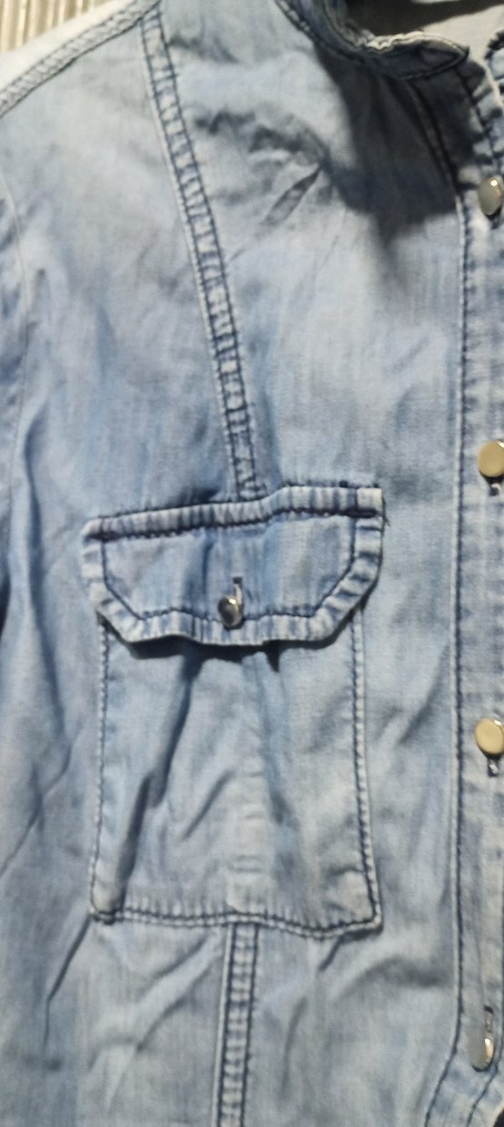 Düğmeli Mavi Kadın Denim Ceket - Görsel 3