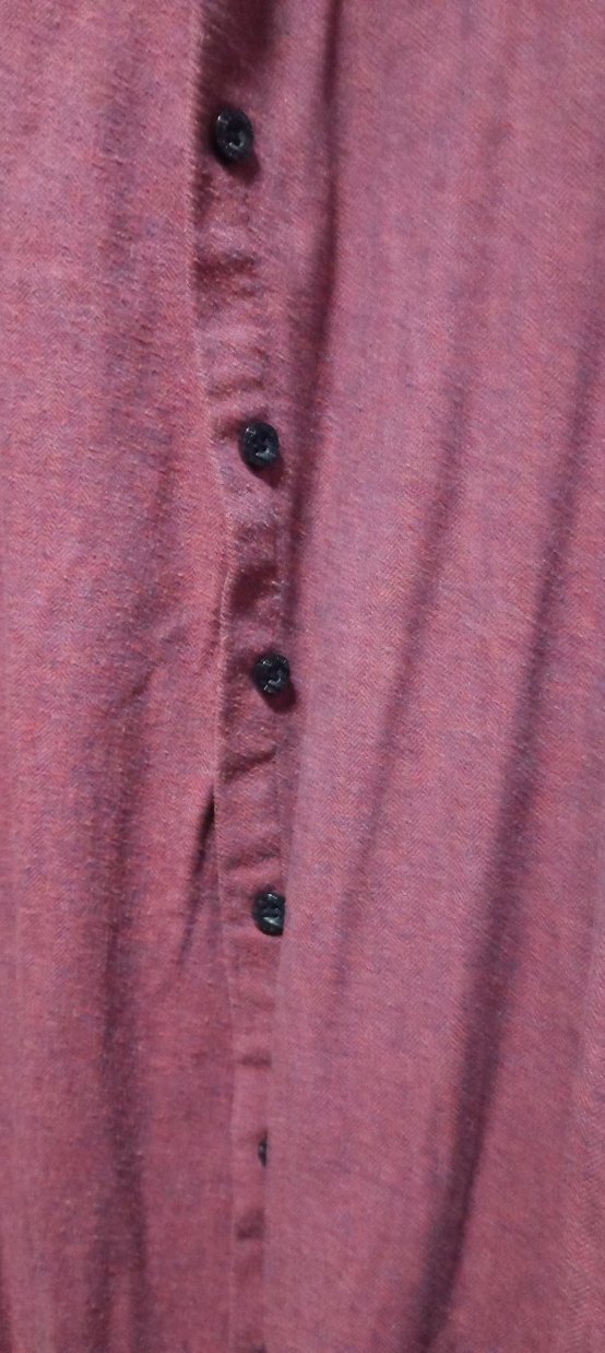 Bordo Uzun Kollu Keten Kadın Gömlek - Görsel 2