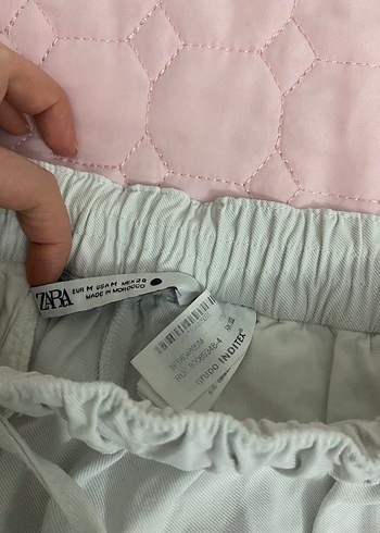 Beyaz Bol Kesim Keten Kadın Pantolon - Görsel 5