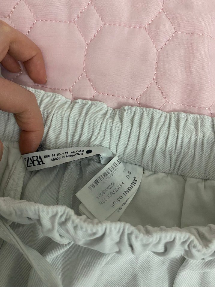 Beyaz Bol Kesim Keten Kadın Pantolon - Görsel 5