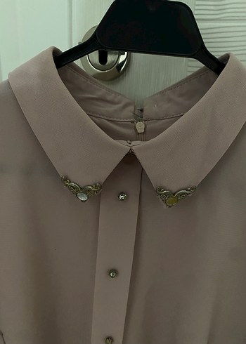 Bej Uzun Kollu Kadın Gömlek - Görsel 2