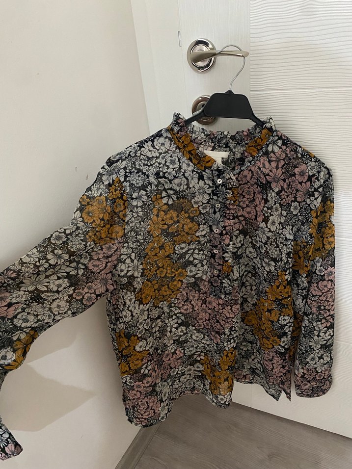Çiçek Desenli Bohem Kadın Bluz - Görsel 3