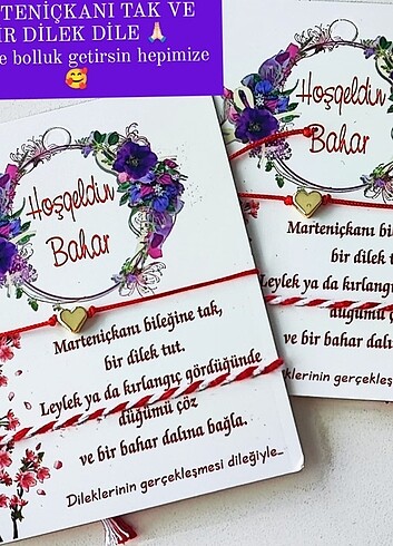 Diğer (2 adettir )BAHAR GELDİ ???? ŞANS VE BEREKET BİLEKLİĞİ MARTENİÇK