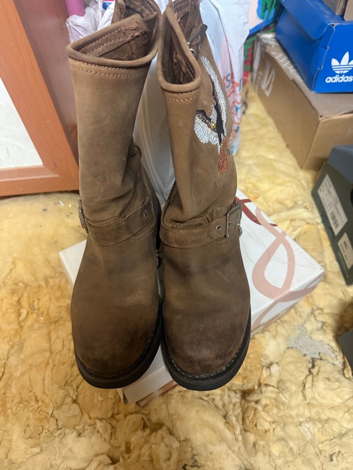 Kahverengi Deri Biker Botlar Tokalı - Görsel 2