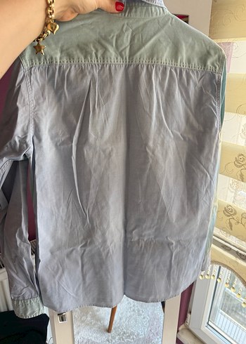 Gri Pamuklu Kısa Kollu Erkek Gömlek - Görsel 3