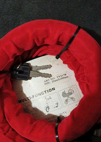 Renkli Baskılı Fermuarlı Motosiklet Kilidi - Görsel 3