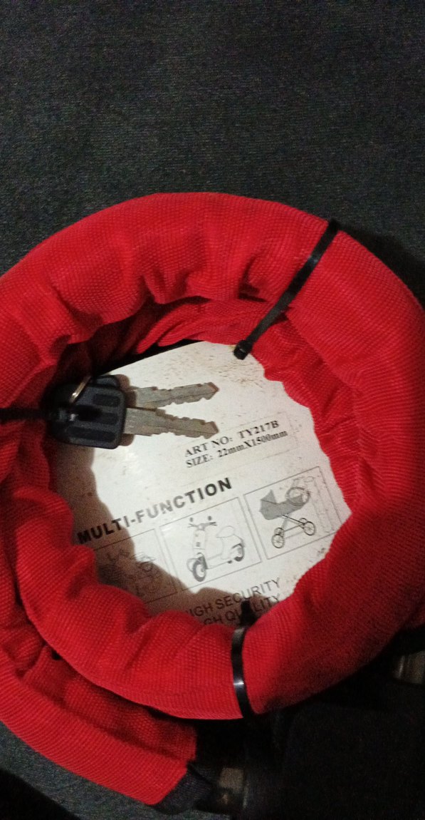 Renkli Baskılı Fermuarlı Motosiklet Kilidi - Görsel 3