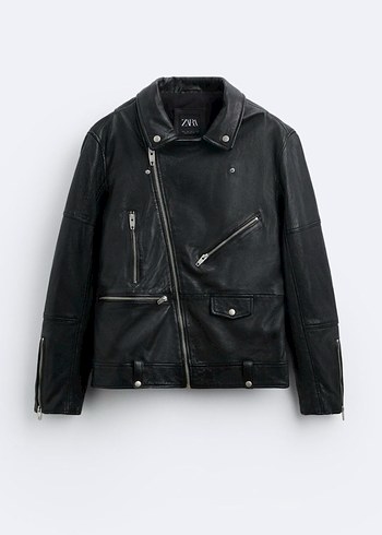 Zara hakiki deri biker ceket(sığır,manda derisi) - Görsel 6