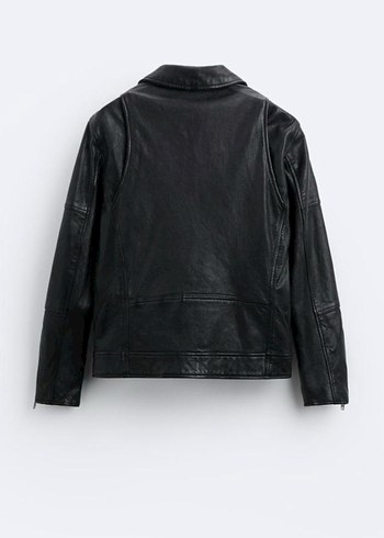 Zara hakiki deri biker ceket(sığır,manda derisi) - Görsel 7