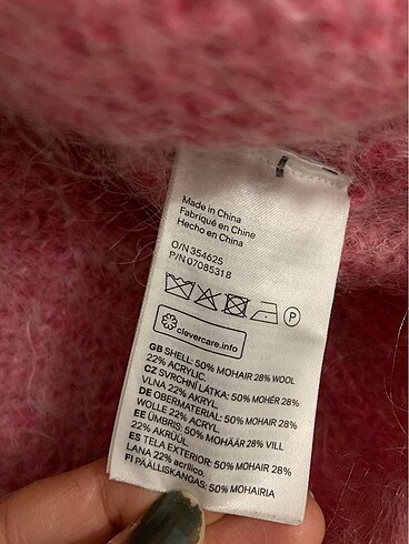 s Beden pembe Renk H&m yün kazak