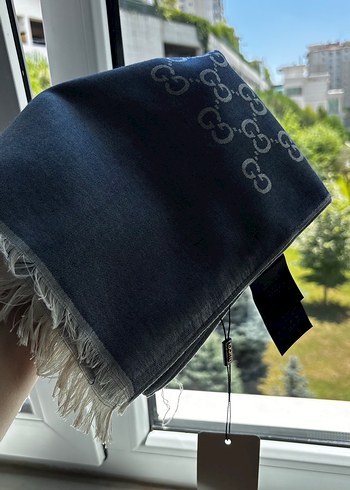 Gucci İthal yün pamuk ipek şal KOT RENK