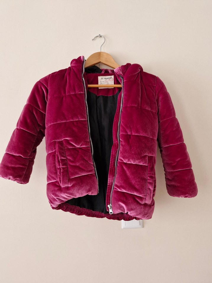 Kız Çocuk Koyu Pembe Fermuarlı Ceket - Görsel 2