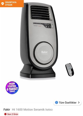 Fakir Seramik Motion Isıtıcı HT1600 - Görsel 2