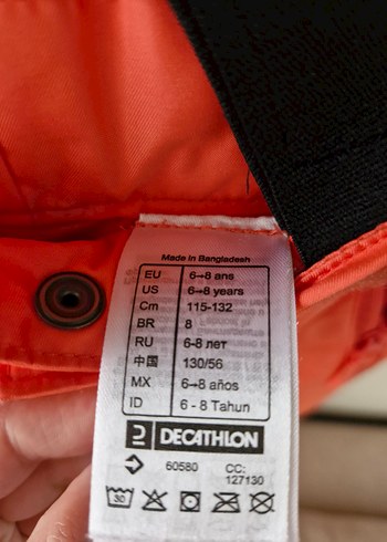 Kız Çocuk Lacivert Kemerli Mont ve Turuncu Panton decathlon - Görsel 5