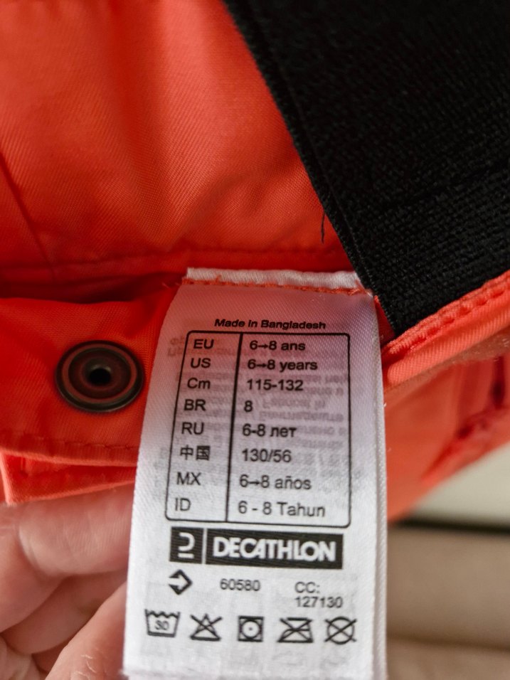 Kız Çocuk Lacivert Kemerli Mont ve Turuncu Panton decathlon - Görsel 5