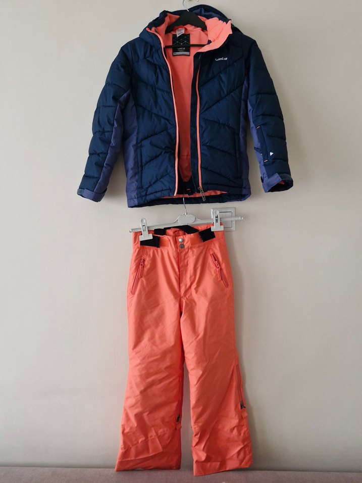 Kız Çocuk Lacivert Kemerli Mont ve Turuncu Panton decathlon - Görsel 2