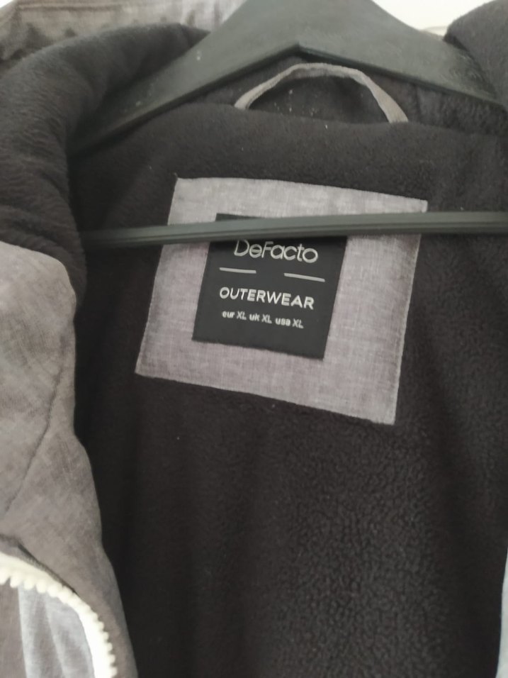 Gri Kapüşonlu Fermuarlı Erkek mont - Görsel 3